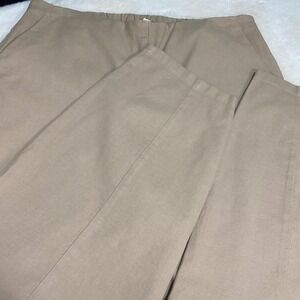 Eileen Fisher Womens L Cropped Pants Elastic Waist Hemp Blend Sustainable Casual